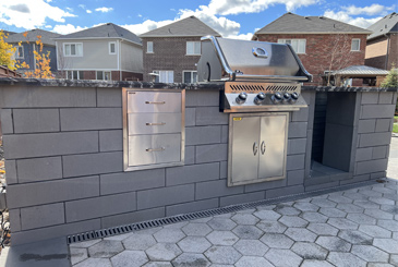 Beautiful outdoor kitchen design with natural stone