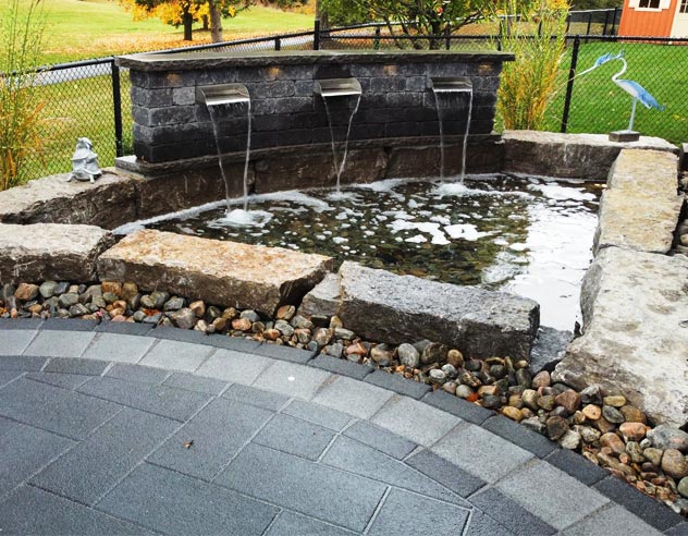 water feature from natural stone