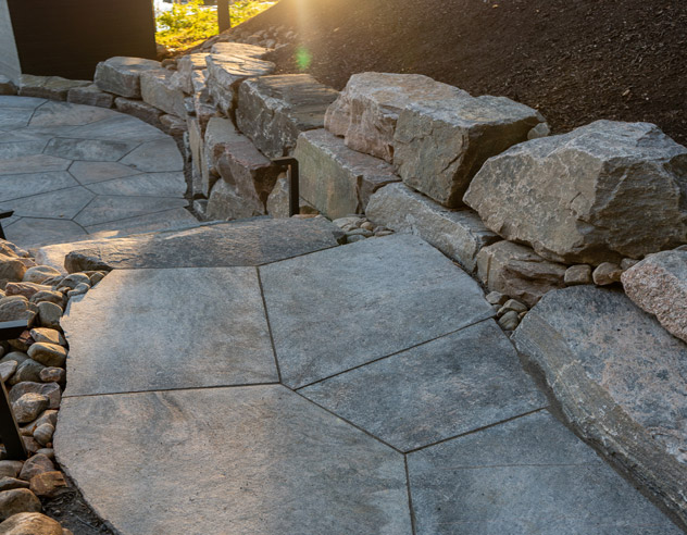Natural stone Ckmuskoka.ca landcaping project.