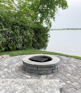Natural stone fire pit